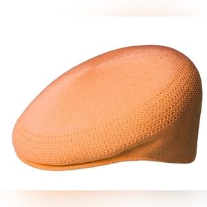Kangol | Tropic 504 Ventair Crochet Beret Flat Cap Hat Size L In Orange